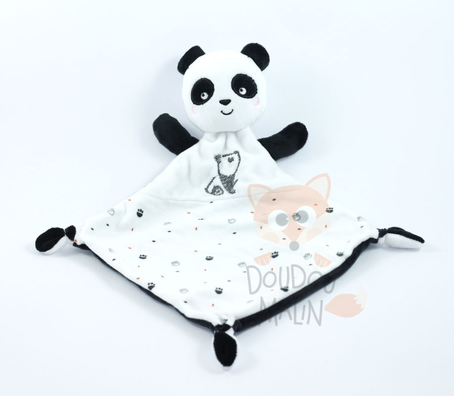  baby comforter panda black white 